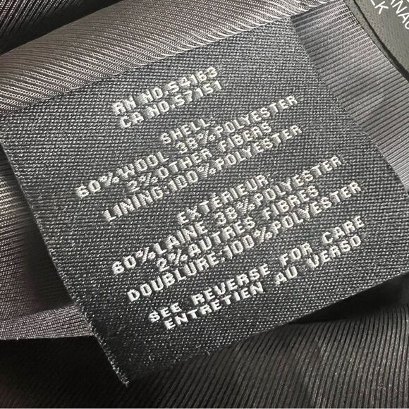 Cole Haan Signature Wool Blend Wide Collar Belted Coat Black US 12 NEW MSRP $400 - Picture 10 of 10